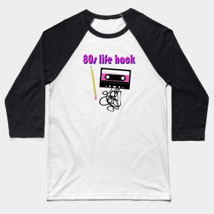 80s Life Hack Retro Cassette Baseball T-Shirt